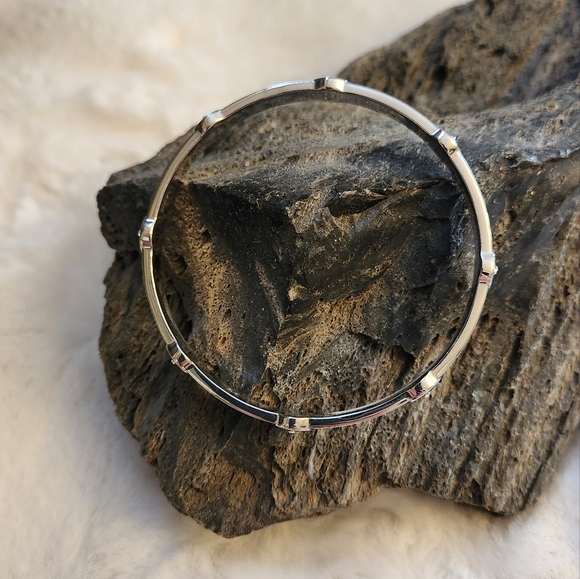 NWOT Lia Sophia "Clear Skies" Turquoise and Silver Cut Crystal bracelet - Picture 2 of 3